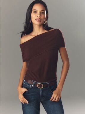Pilcro Cashmere Off Shoulder Sweater Top